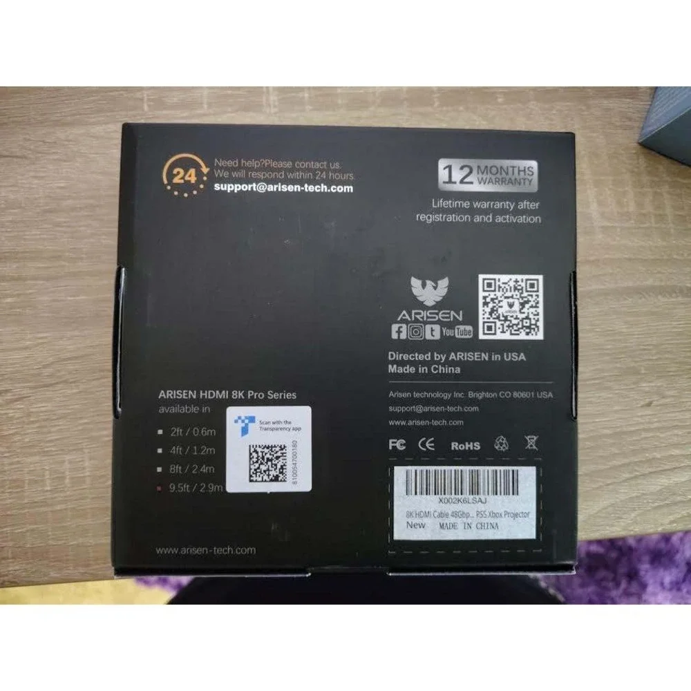 Arisen Pro Series 8K Ult HighSpeed HDMI Cable 8K 48Gbps Dynamic HDR eARC VRR QMS